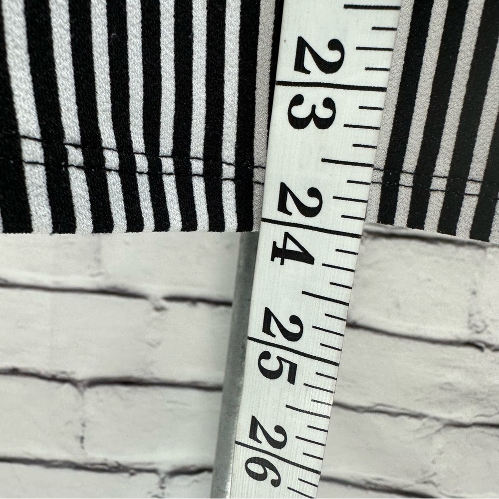 ADRIANNA PAPELL Black White Stripes Long Balloon Sleeves Blouse Sz Med K… - Picture 11 of 12